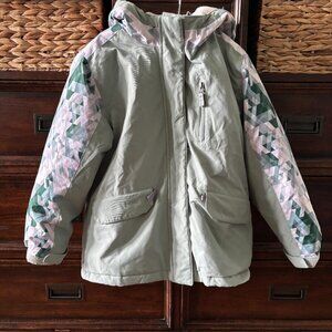 Swiss tech double layered zero below green & purple winter coat in size M